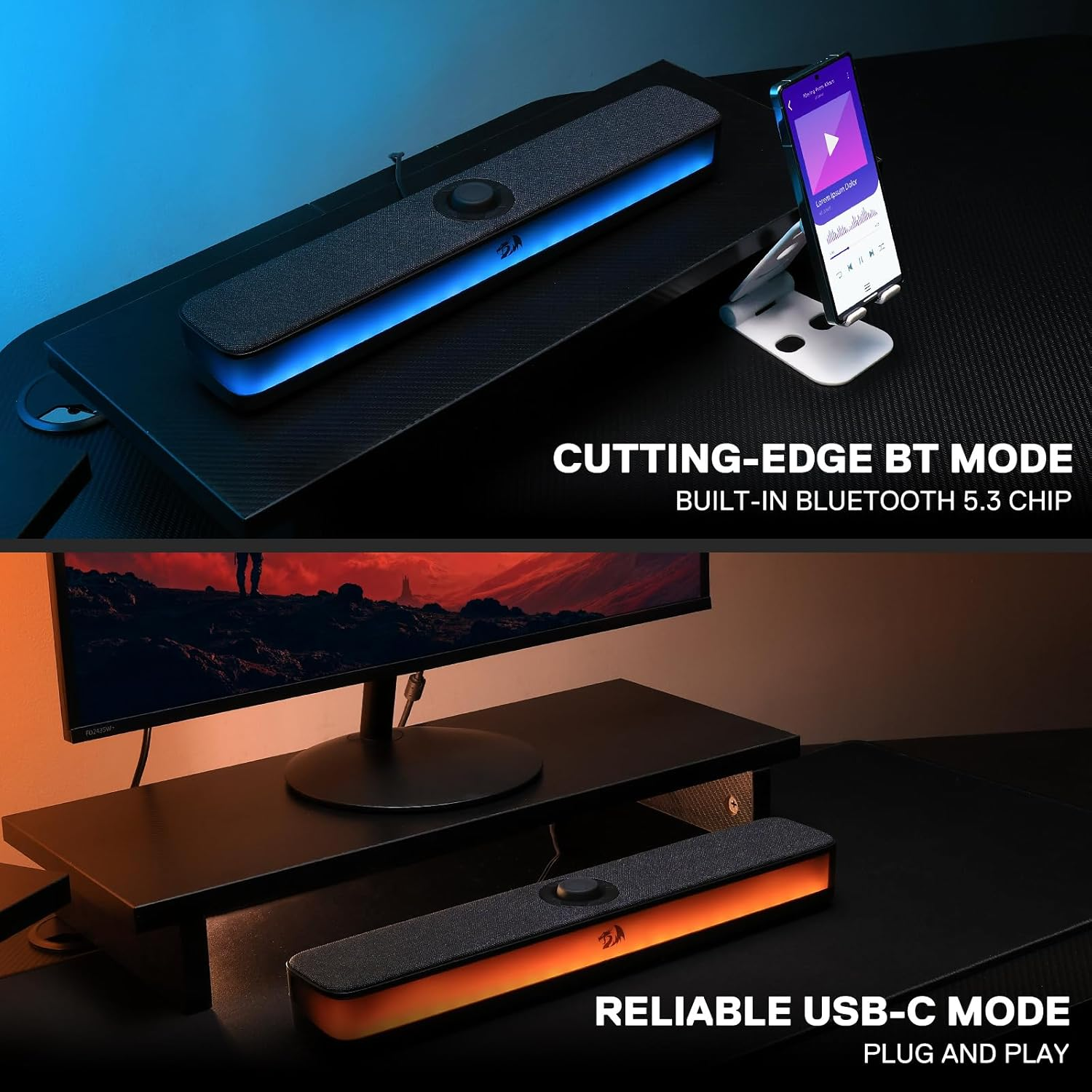 Redragon NEO GS515 RGB Desktop Soundbar Redragon NEO GS515 RGB Desktop Soundbar